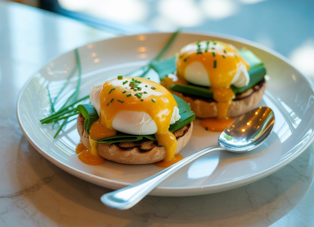 Eggs benedict in a plate
